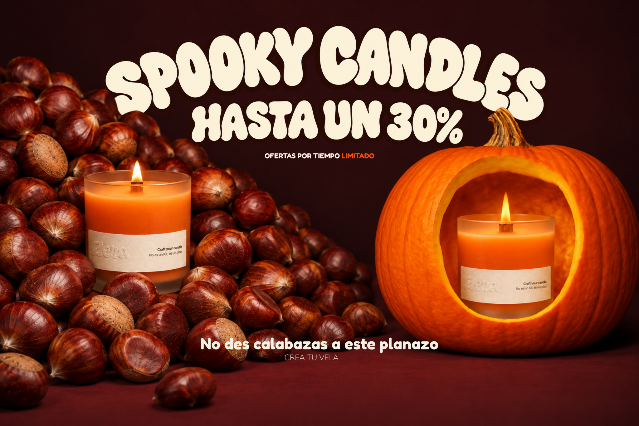 Spooky Candles. Hasta un 30%. No des calabazas a este planazo: crea tu vela.